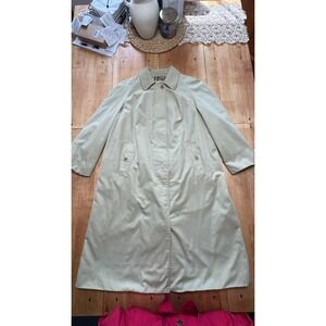 Burberrys Vintage Car Coat Beige Nova Check Lining Made in England Long Size L